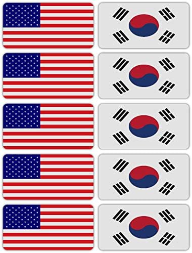 3 מ 'מדבקות דגל דרום קוריאה וארהב. מדבקות בטיחות רב -תכליתיות | כובעים קשים, מחשבים ניידים, אופניים, ארגזי כלים